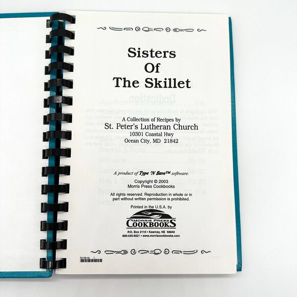 Sisters of the Skillet St. Peter’s Lutheran Church Cookbook 2003 Ocean City MD - Picture 3 of 10